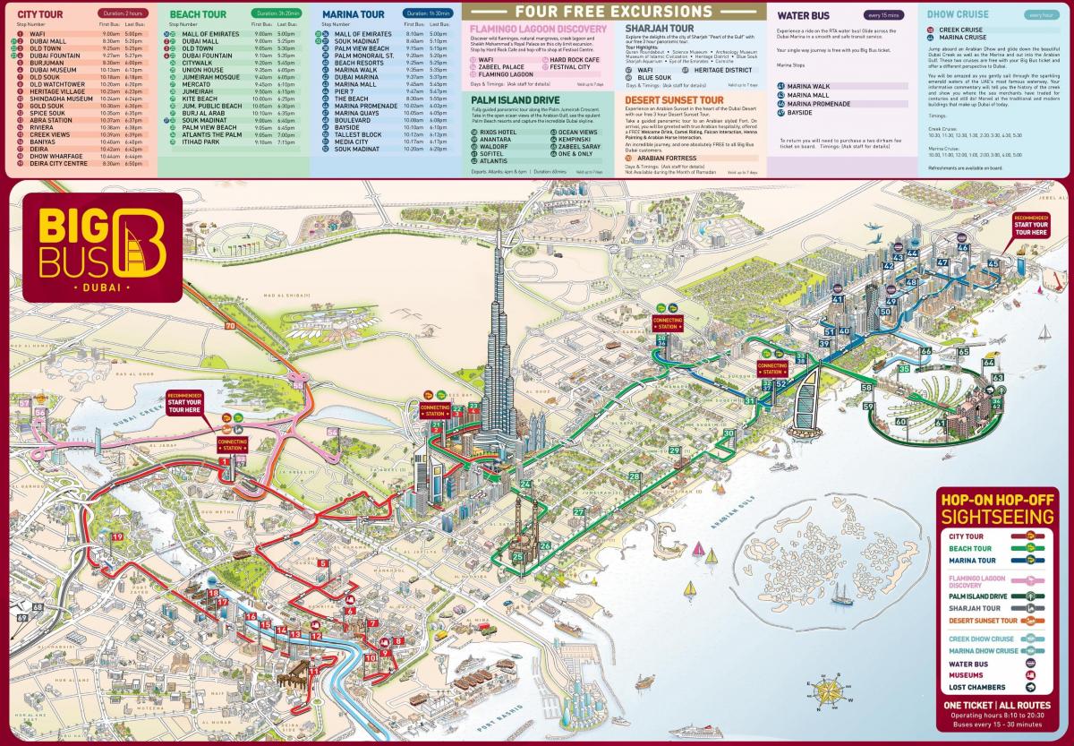 Dubai arată hartă cu atracții turistice