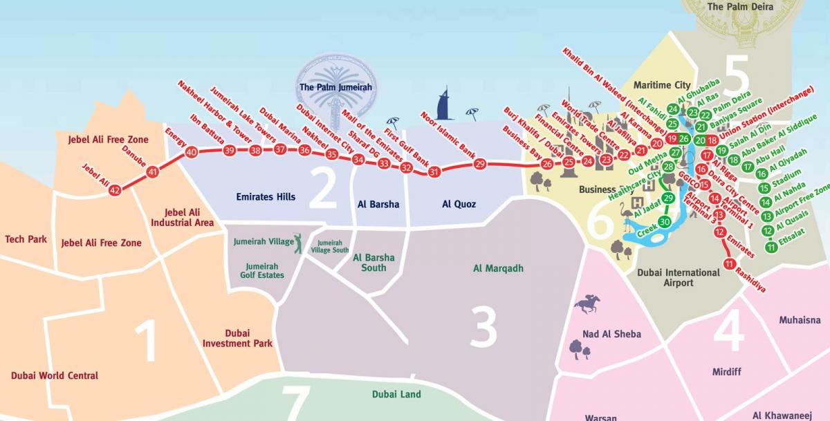 harta Dubai cartiere