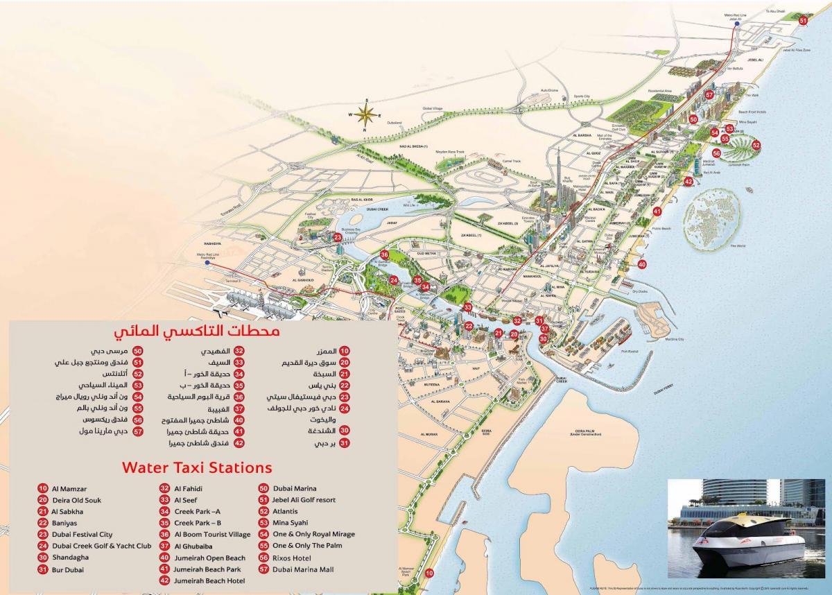 Dubai taxi de apă harta rutelor