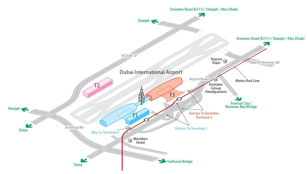 dxb aeroport hartă