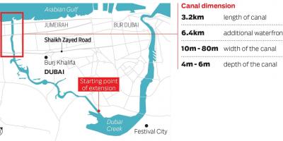 Harta Dubai canal
