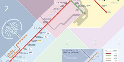 Linia de metrou Dubai arată hartă