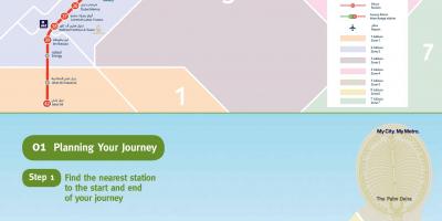 Stația de metrou Dubai arată hartă