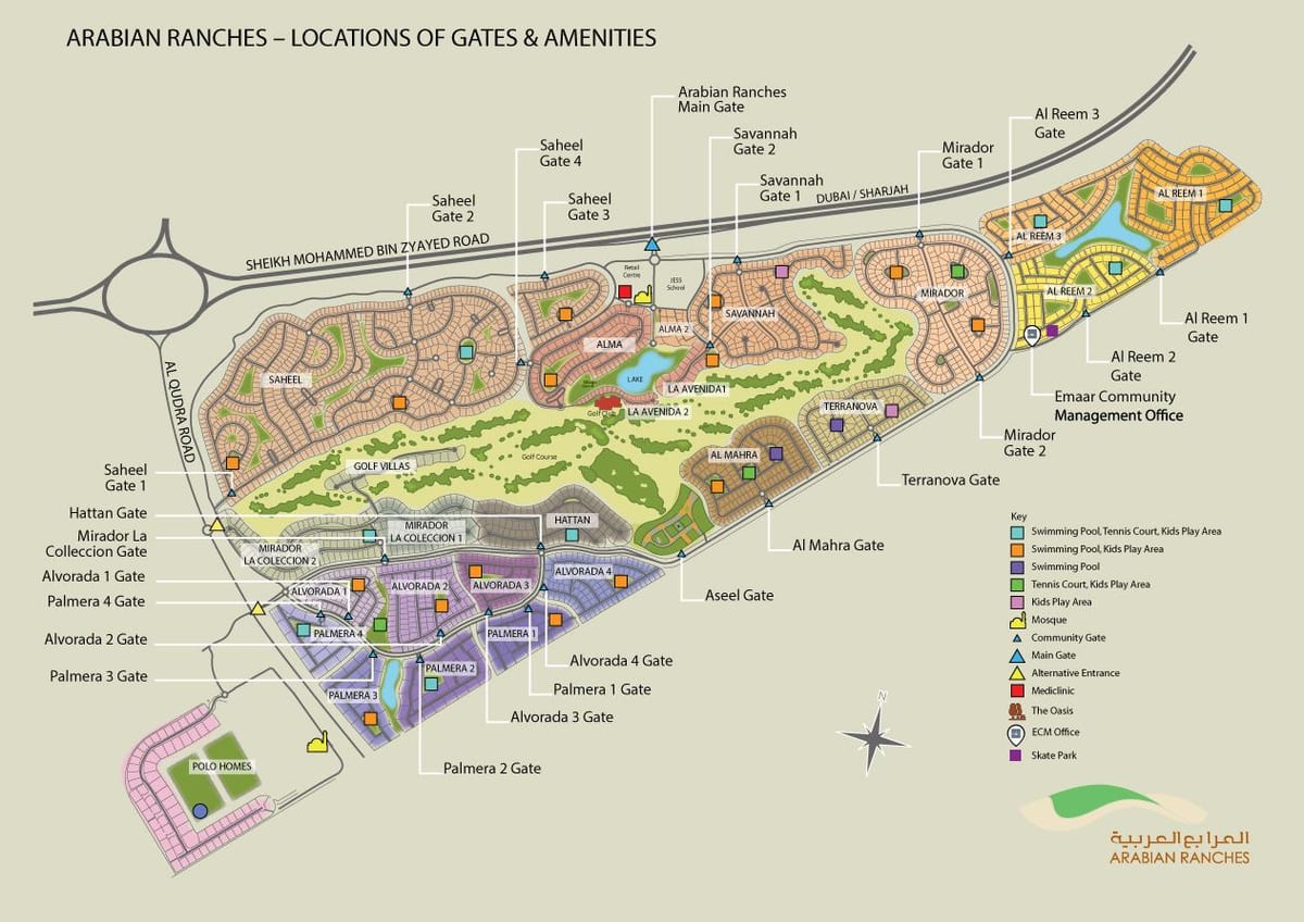 Arabian ranches Dubai localizare harta