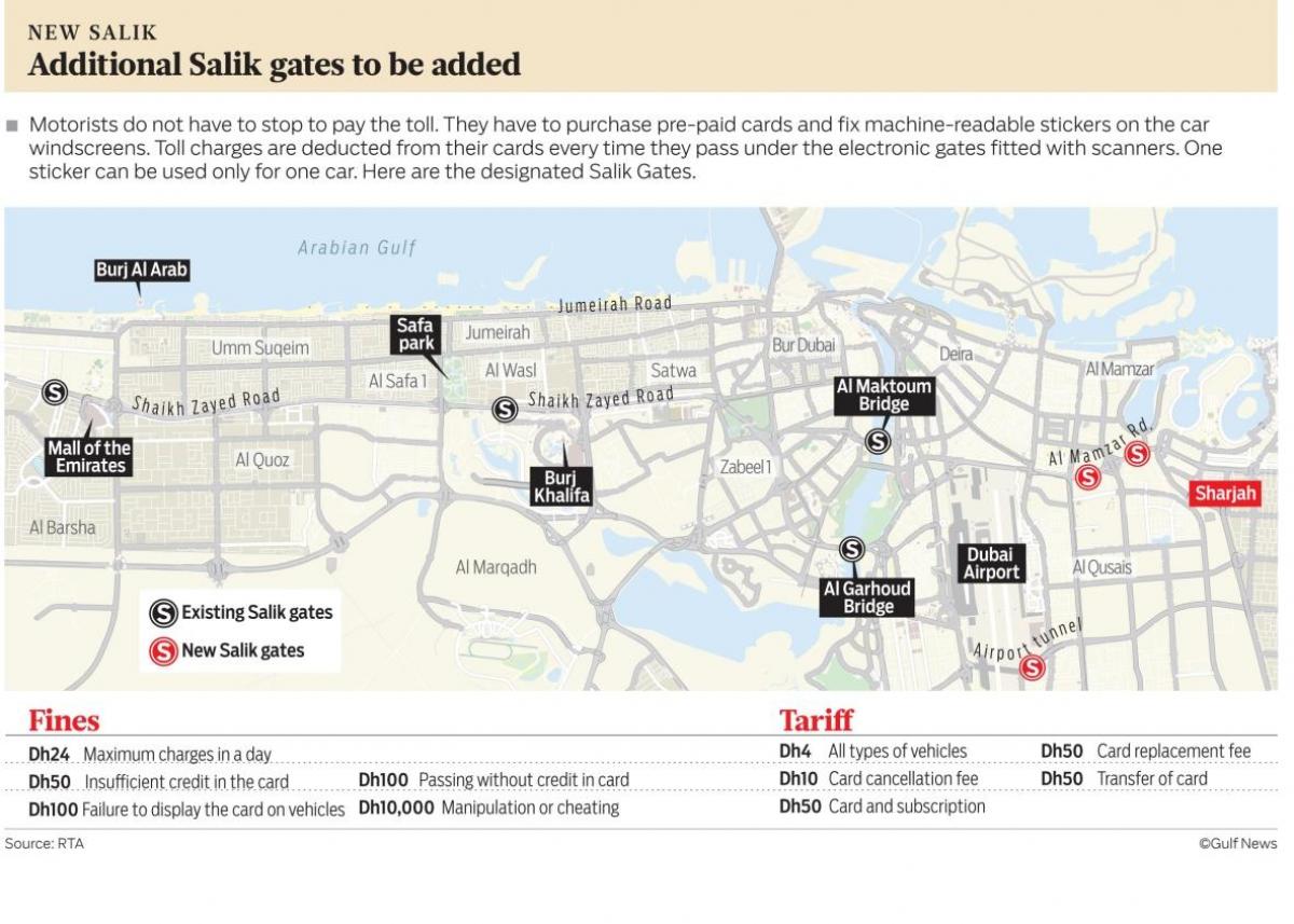 Salik Dubai arată hartă