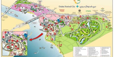 Dubai festival city arată hartă